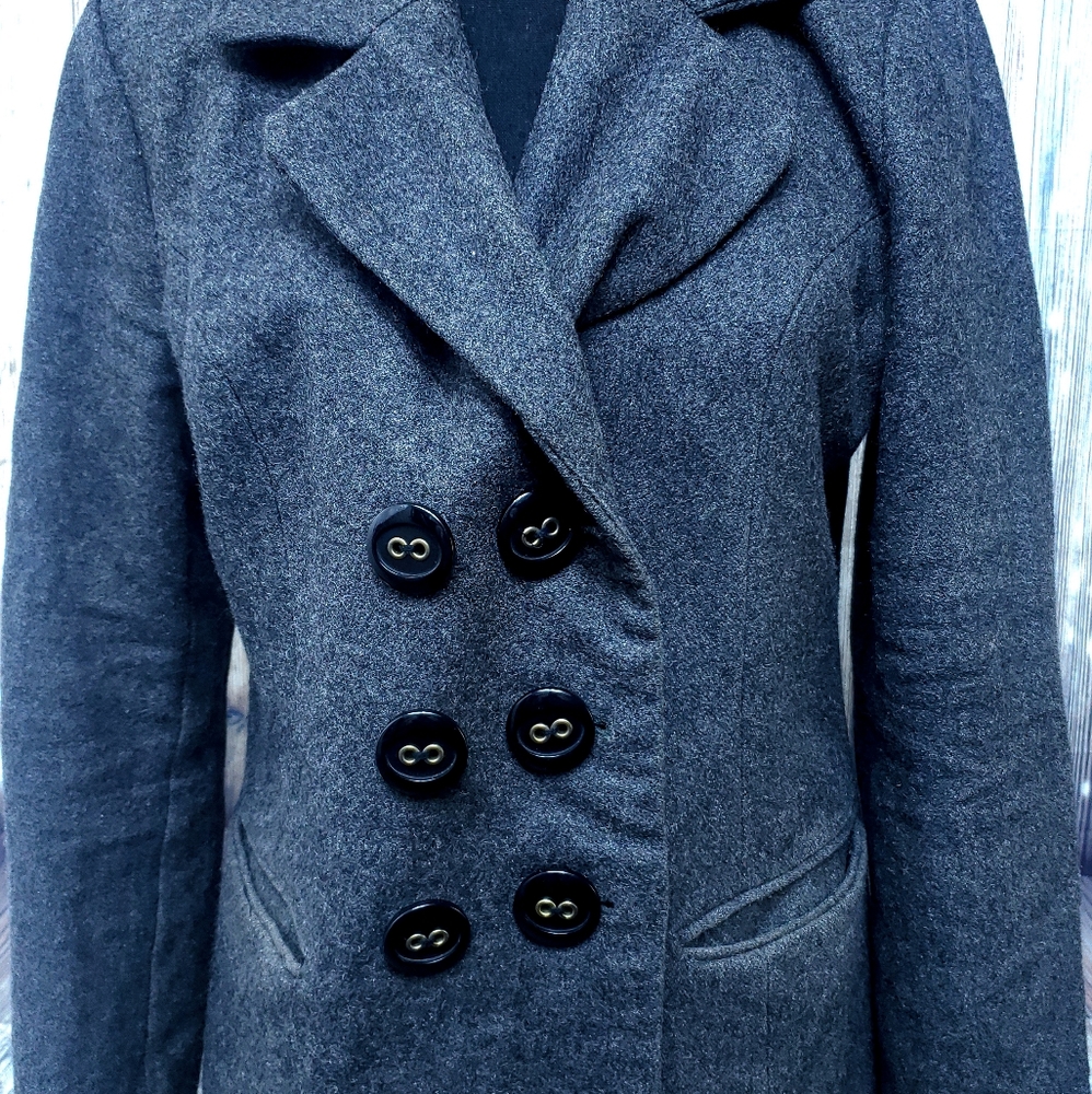 Tulle Abril Notch Collar Double Breasted Peacoat